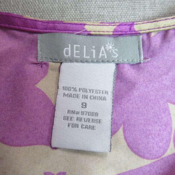 dELiAs Dress Womens Size 9 Purple Gray Tan Satin Conservative Elegant Cocktail - Picture 2 of 12